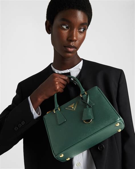 Emerald Green Small Prada Galleria Saffiano leather bag 